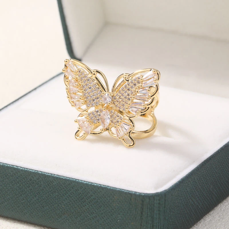 铜合金胸针 轻奢迷你高闪蝴蝶衬衫飘带打结春秋小丝巾扣环百搭女