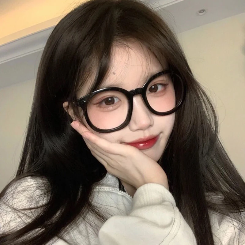 黑框腮红眼镜女防蓝光素颜神器ins风眼睛框架可配有度数近视大框