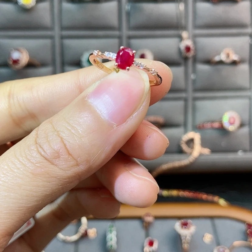 【闪购商品】红宝石戒指银S925镶嵌