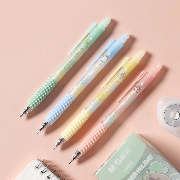 晨光小毛刷J 8603 豚豚呱呱夏令营0.5按动黑色热可擦小清新中性笔