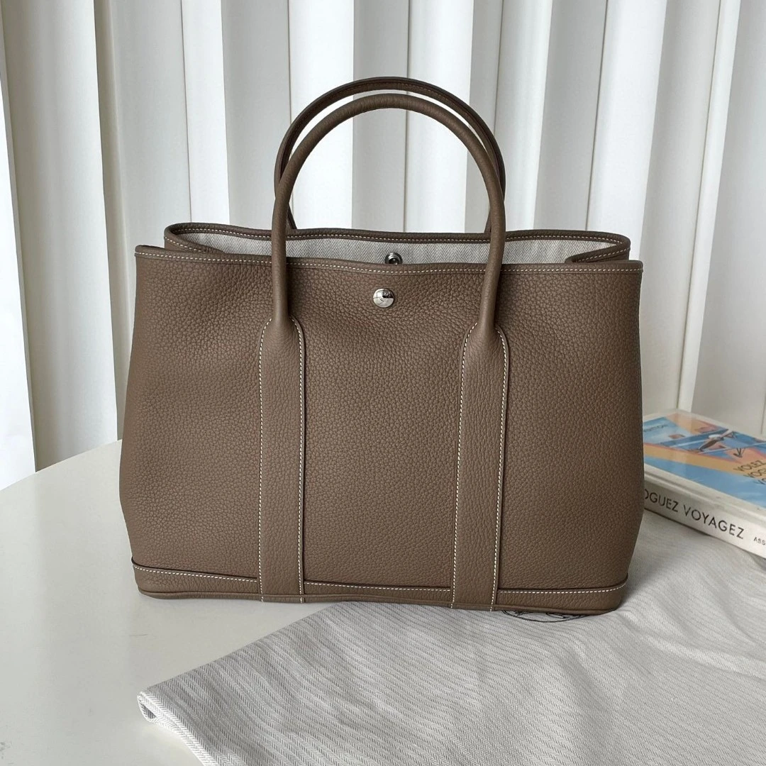 99新 Hermes/爱马仕  garden36全皮大象灰JM2-7046