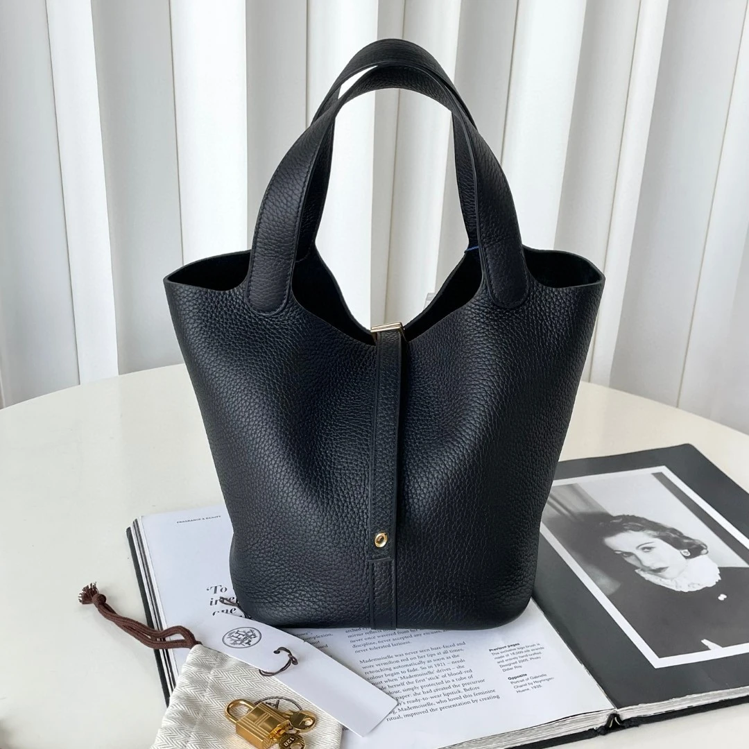99新 Hermes/爱马仕 黑金22菜篮子JM12-0961