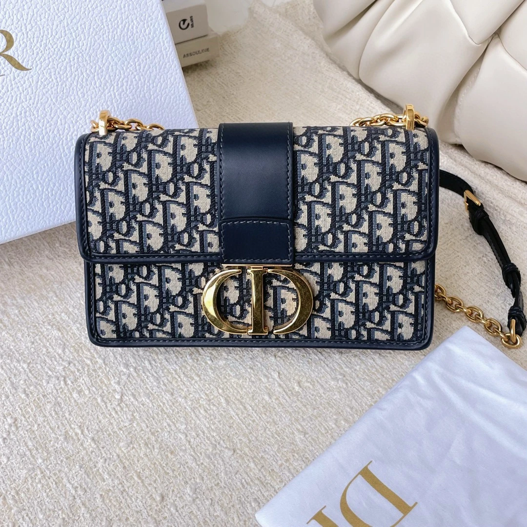 99新 DIOR/迪奥 老花刺绣蒙田30中号DJM10-1296