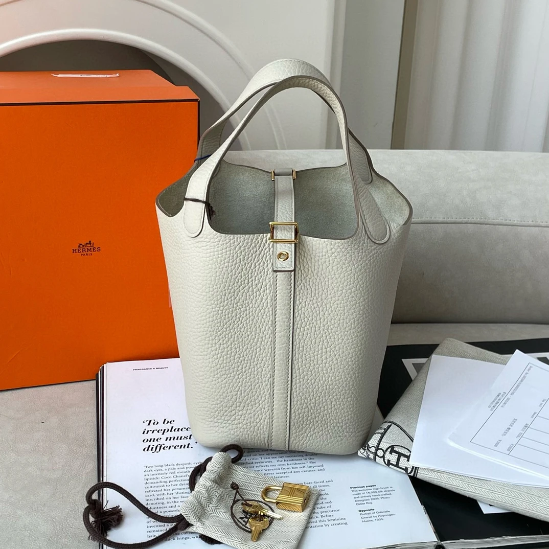 99新 Hermes/爱马仕 Hermes冰川白金扣菜篮子18b刻JM12-0829