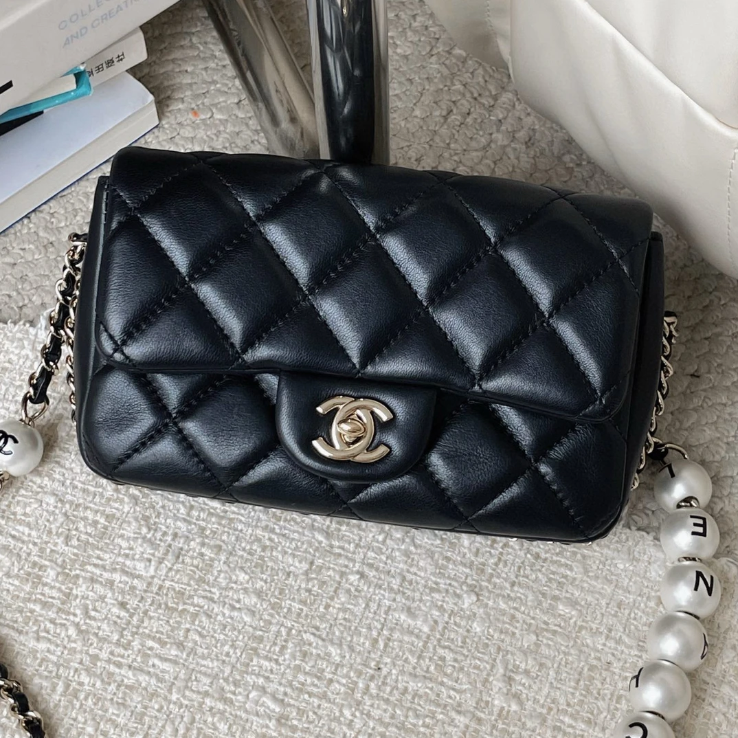99新 Chanel/香奈儿 mini 限量字母珍珠链条 JM6th57-0005
