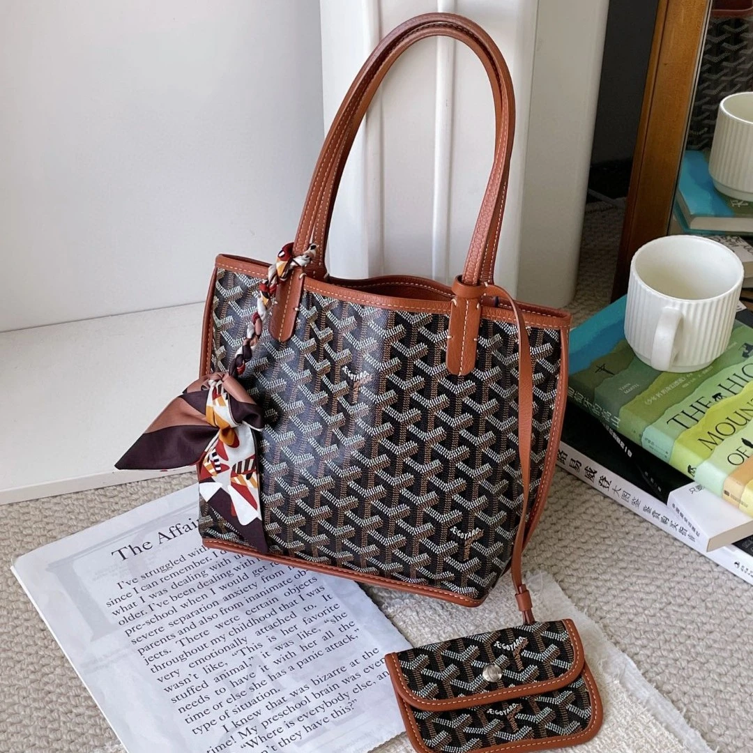 95新 Gaoy/戈雅 Goyard 棕色 minitote 托特包 JM12-0559