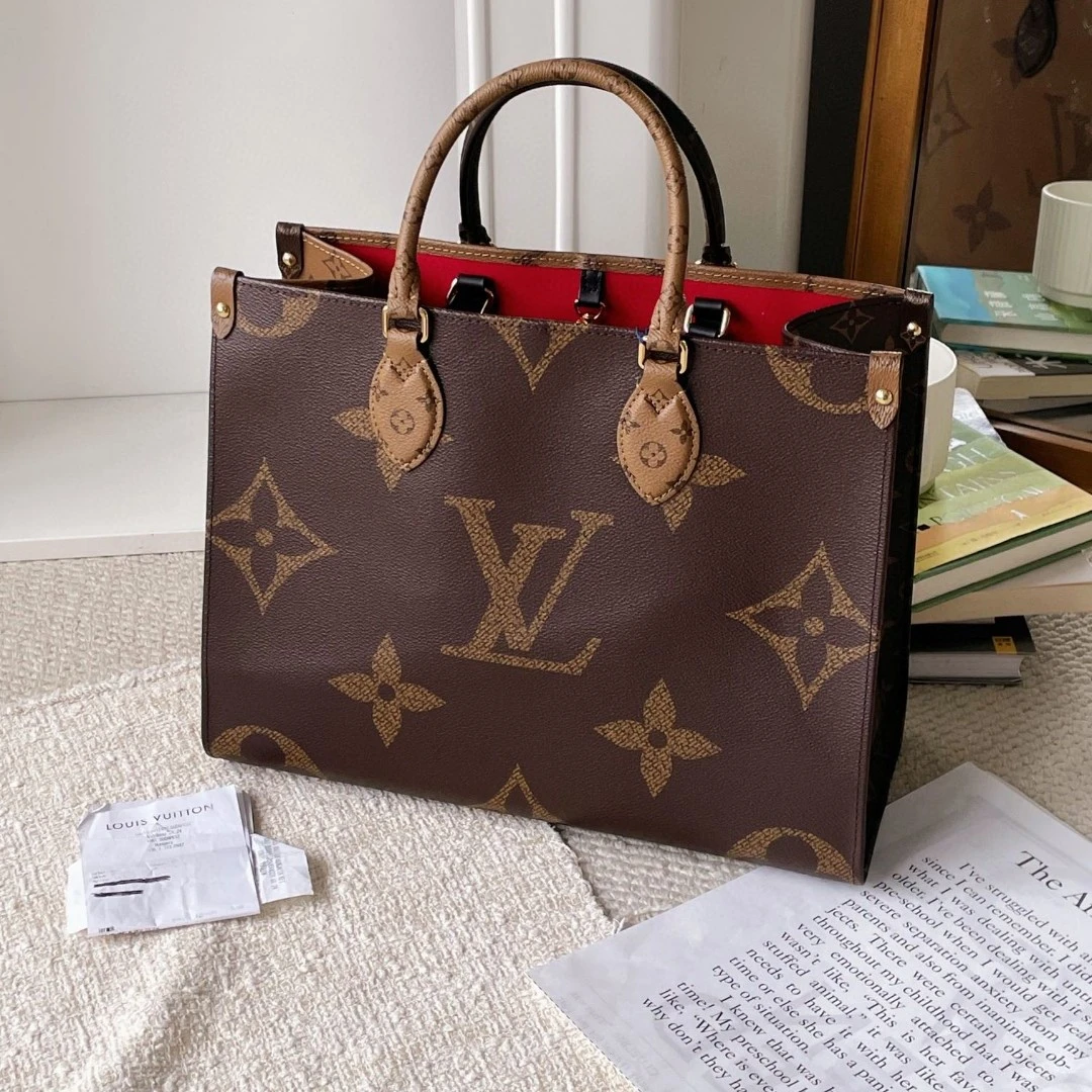 99新 LouisVuitton/路易威登 onthego 中号 托特包 芯片 CG8-0157