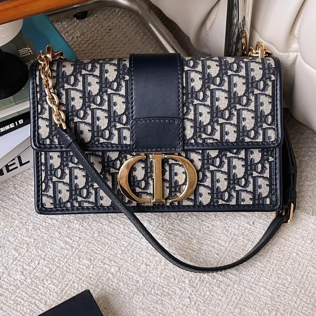 99新 DIOR/迪奥 老花蒙田30中号链条肩带尘袋中检BJM10-1175