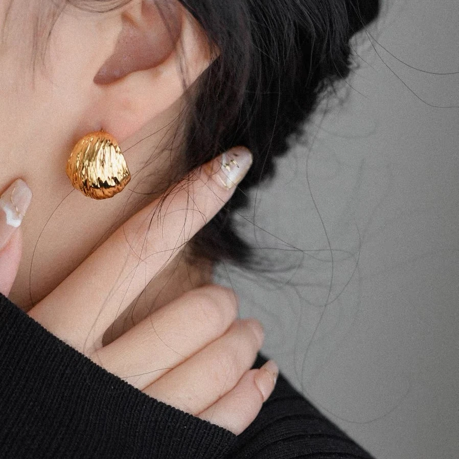 铜合金耳饰 【O56】气质轻奢百搭简约简约优雅精致网红设计师耳环