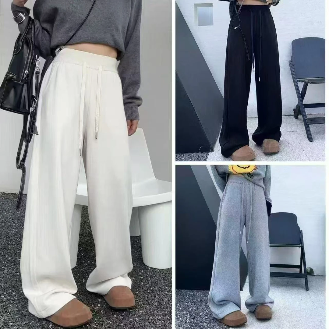 武汉蔓姐【阔腿裤】高腰加绒加厚软糯羊毛阔腿裤102长左右25127#