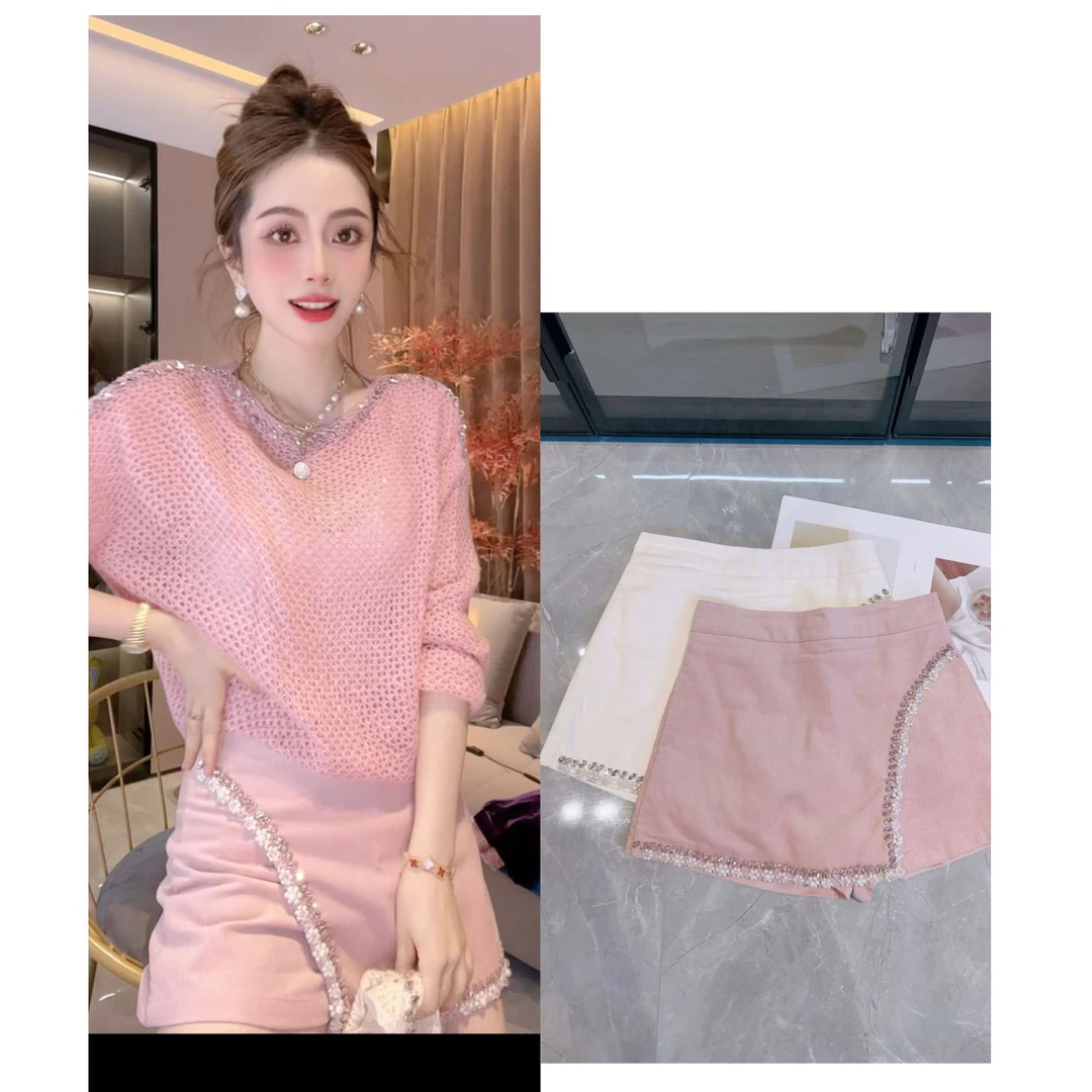 SS.studio/双双“温柔裙裤”秋款新品重工定制显瘦裙裤名媛夏季裙裤