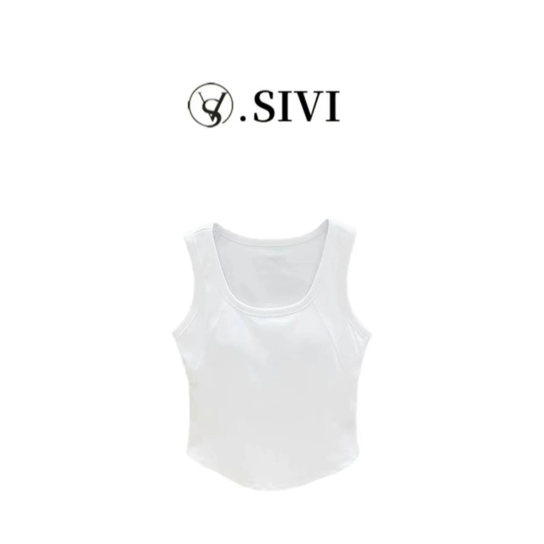 熙薇【百搭背心】2024早秋新款时尚简约休闲女舒适打底美背F5875