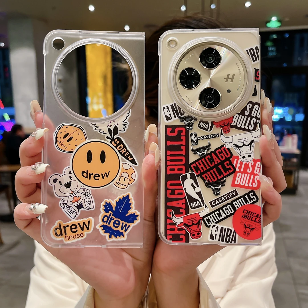 中国风创意个性适用oppofindn3折叠屏手机壳全包防摔透明情侣ins