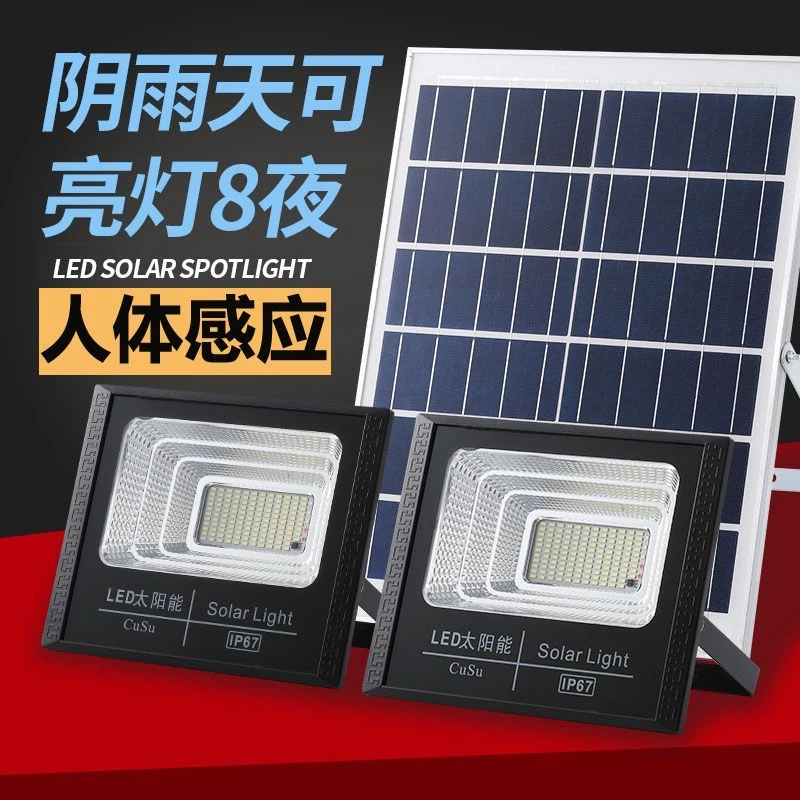 【人体感应】一拖二太阳能照明灯全自动庭院灯家用室内院新农村路灯