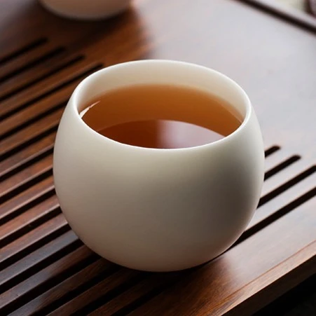 颜韵陶瓷 冰种素烧主人杯 德化羊脂玉瓷龙蛋杯白瓷个人杯单杯茶杯
