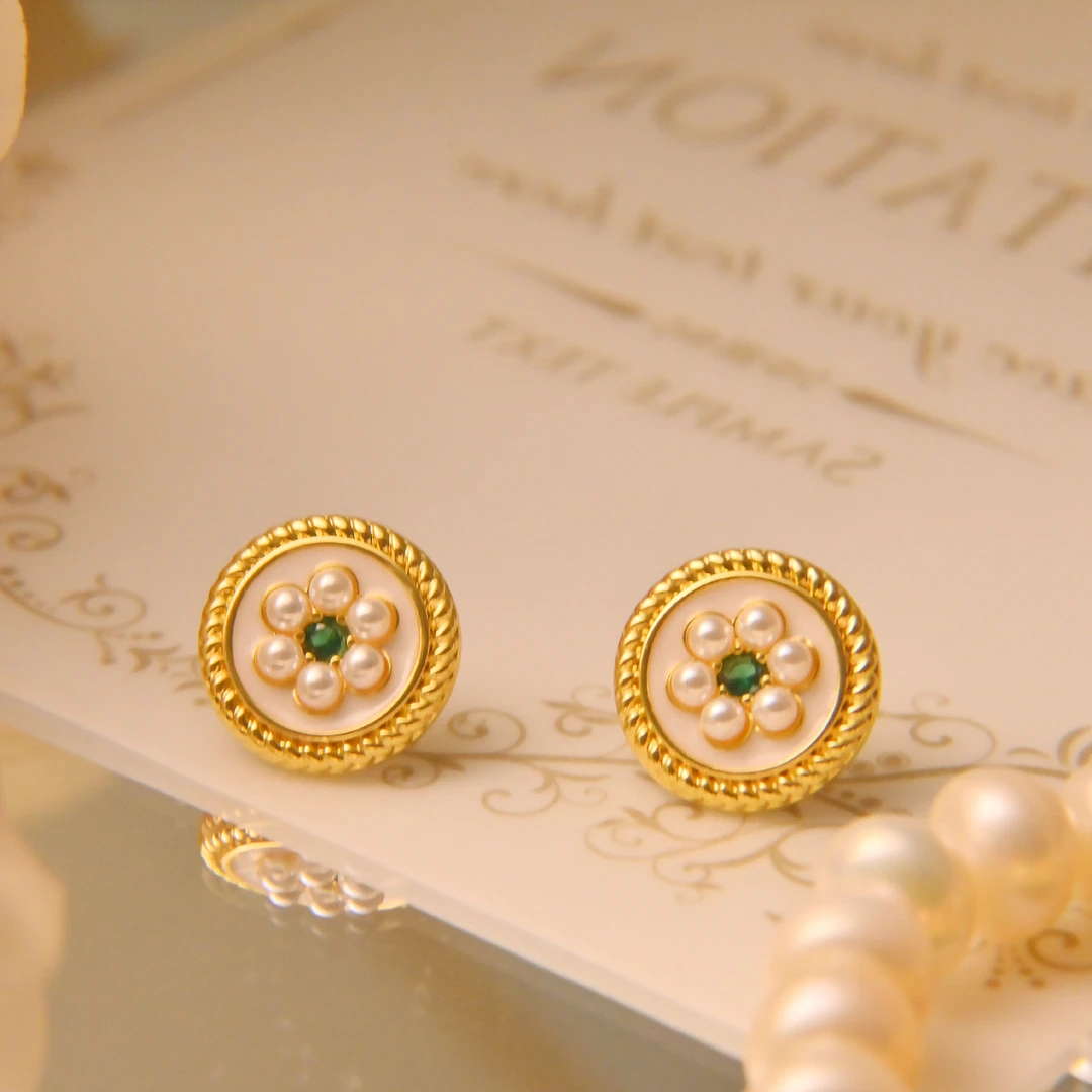 铜合金耳饰 1702【莫奈花园田园风】♠轻奢耳钉系列