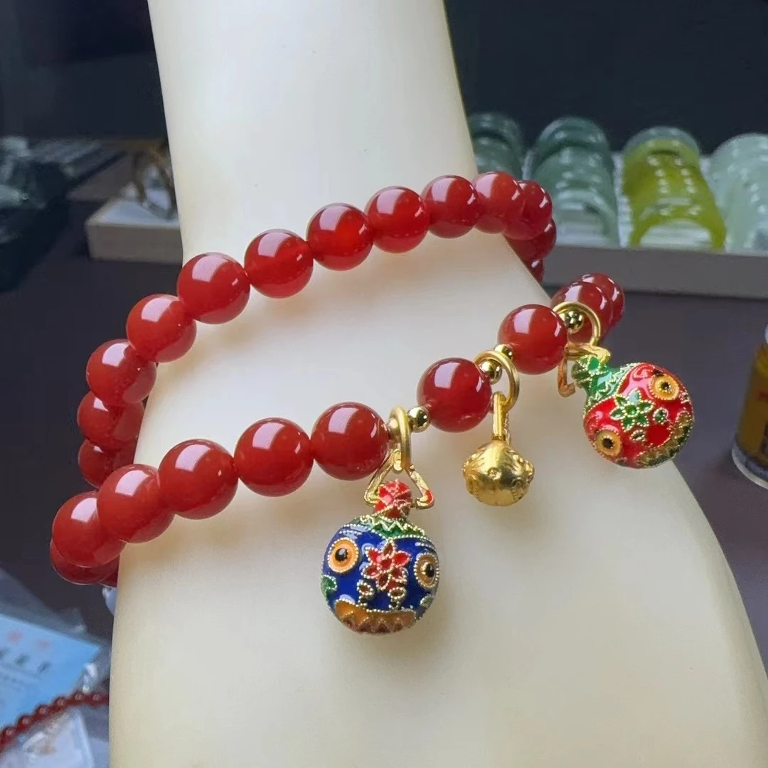 新人见面好礼天然牛血红玛瑙手链2圈【随机发货】