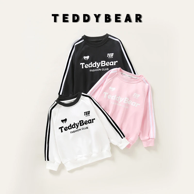TeddyBear/泰迪熊2024秋季新款套头洋气时尚休闲织带卫衣印花圆领