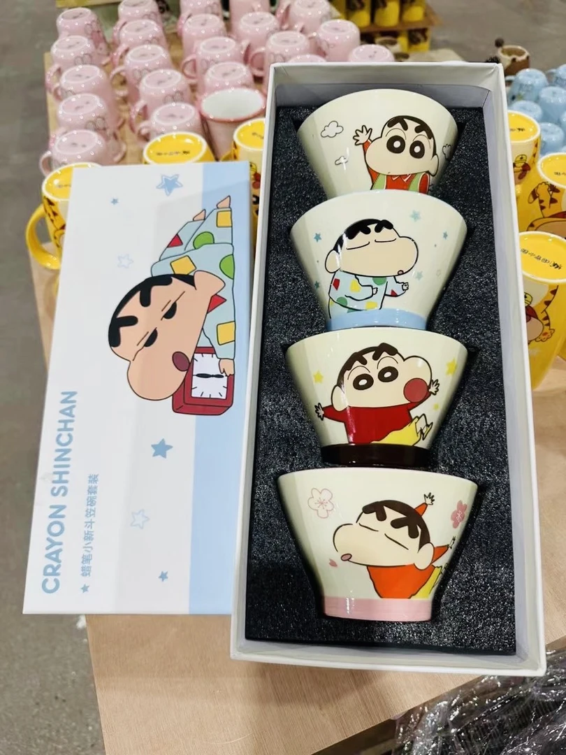 蜡笔小新联名米饭碗正品高颜值儿童汤碗卡通可爱动漫饭碗斗笠碗