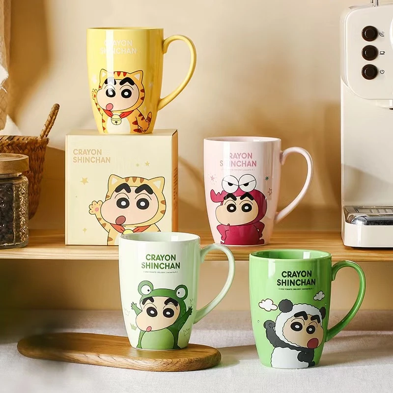【禾熙】蜡笔小新马克杯正品联名动漫大容量可爱卡通早餐陶瓷学生杯