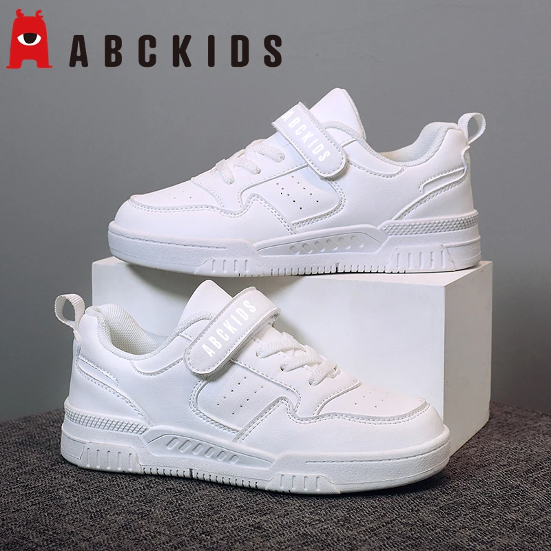 Abckids儿童板鞋轻便软底低帮小白鞋2023新款男童女童百搭童鞋