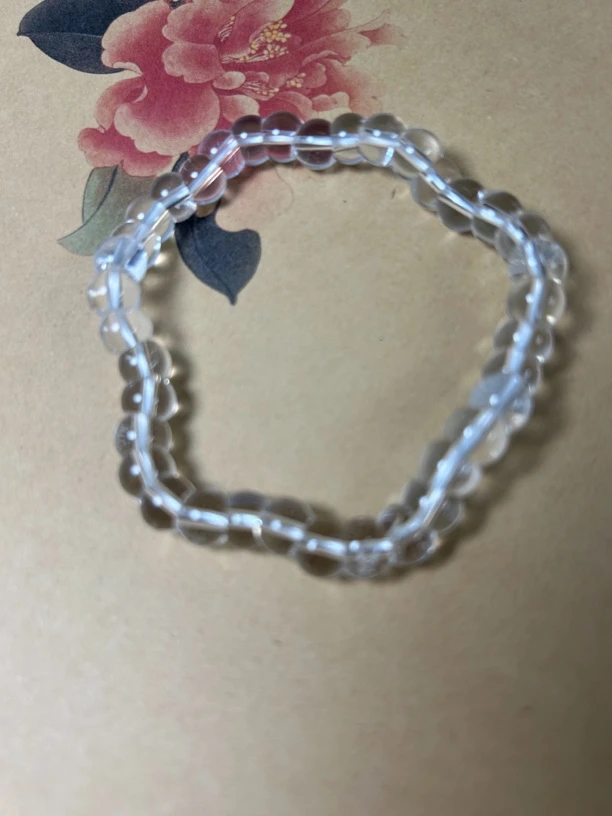 天然白水晶大肠手链 尺寸6.2mm