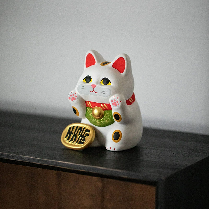 日本进口龙虎堂亲子福猫摆件日式可爱创意送礼猫咪桌面玄关摆件