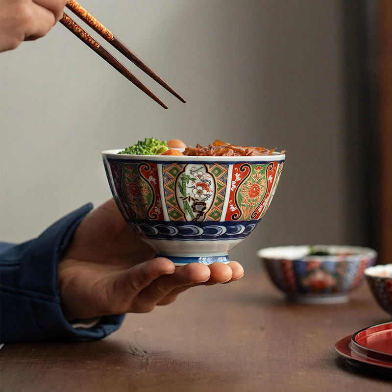 同合日本进口有田烧宫廷风古伊万里日式复古陶瓷饭碗套装家用餐具