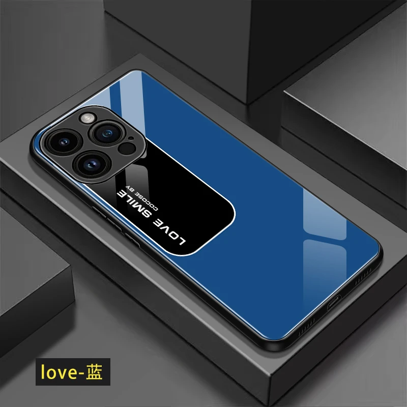 【简约时尚+Love创意】苹果12 ProMax高端玻璃手机壳全包防摔