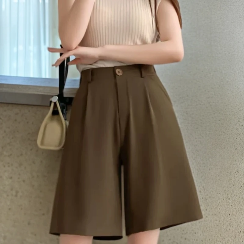 壹半麦合女士垂感阔腿西装中裤