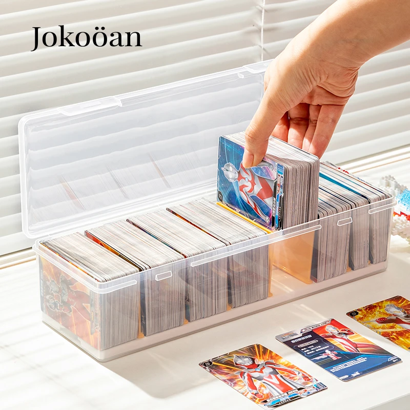 卡片收纳盒游戏王奥特曼卡牌收纳整理防尘带盖盒家用透明置物架
