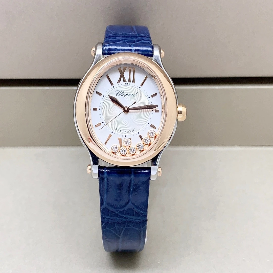 99新 Chopard/萧邦 快乐钻/31*29mm/鸽子蛋/间金21年全套/机械表