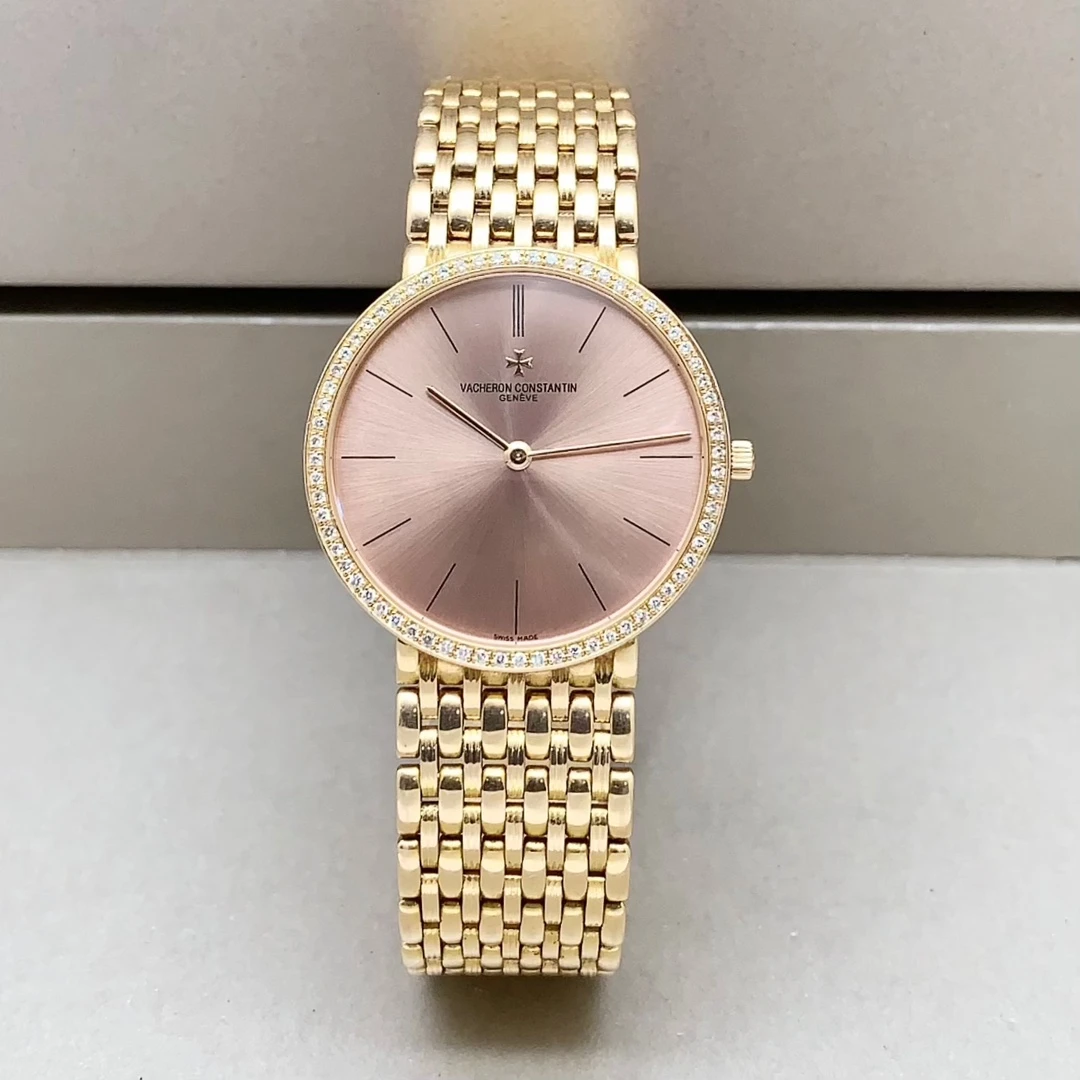 95新 Vacheron Constantin/江诗丹顿 传承/18k金原钻/机械女表