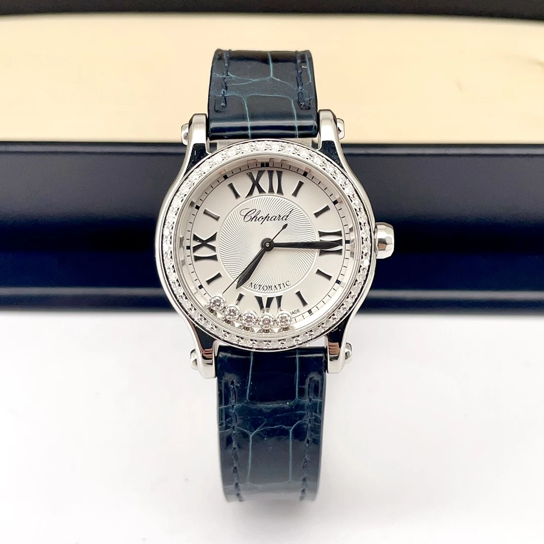 95新 Chopard/萧邦 快乐钻/30mm/后镶钻/自动机械/经典女士手表