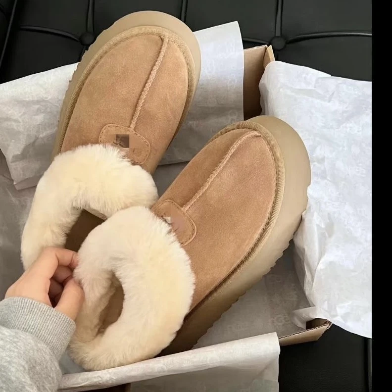 【A108雪地靴】时尚厚底靴毛女雪地靴真皮女短靴加厚保暖靴子