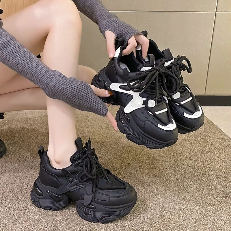 【8J7013老爹鞋加绒】秋冬ins增高百搭运动舒适女棉鞋