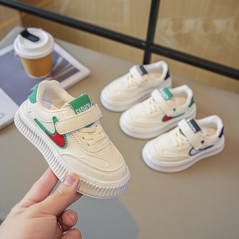 小白鞋秋款男女童休闲低帮板鞋鞋子小童运动鞋透气小学生百搭鞋