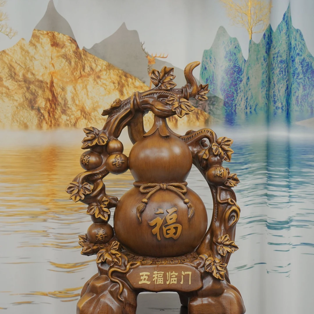 五福临门葫芦摆件客厅书房送人装饰摆件  长33cm高50cm    SPD