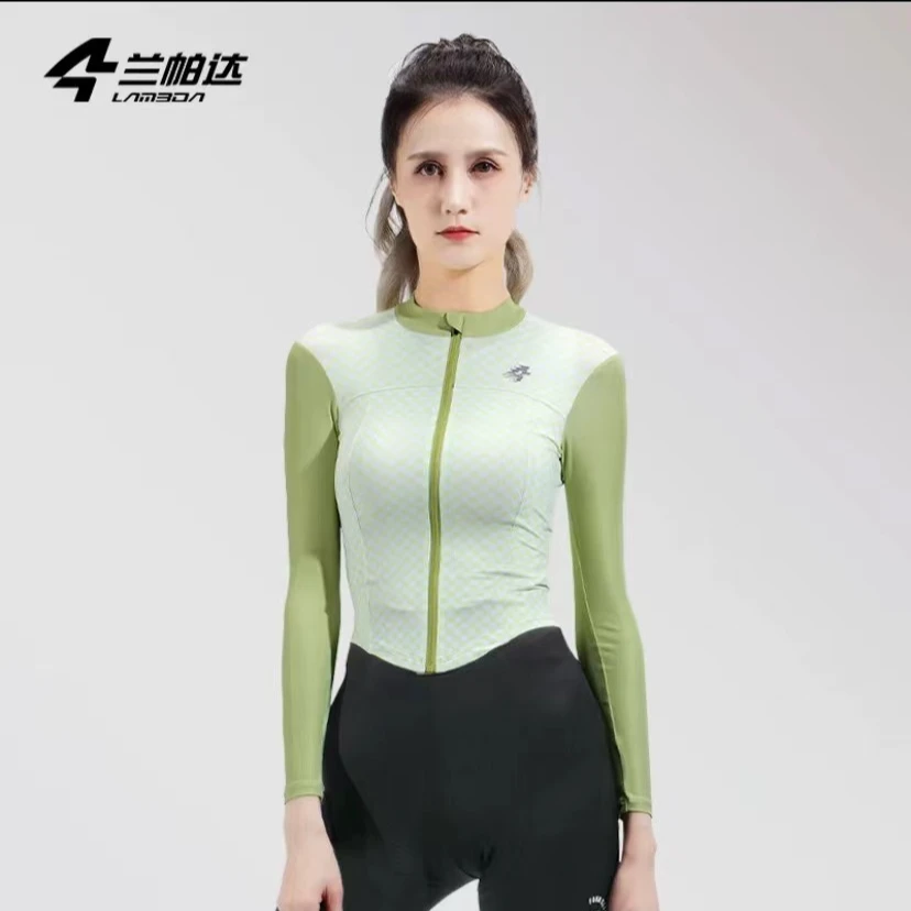 LAMEDA女士新款斑若短款上衣专业速干修身春夏季公路自行车上衣