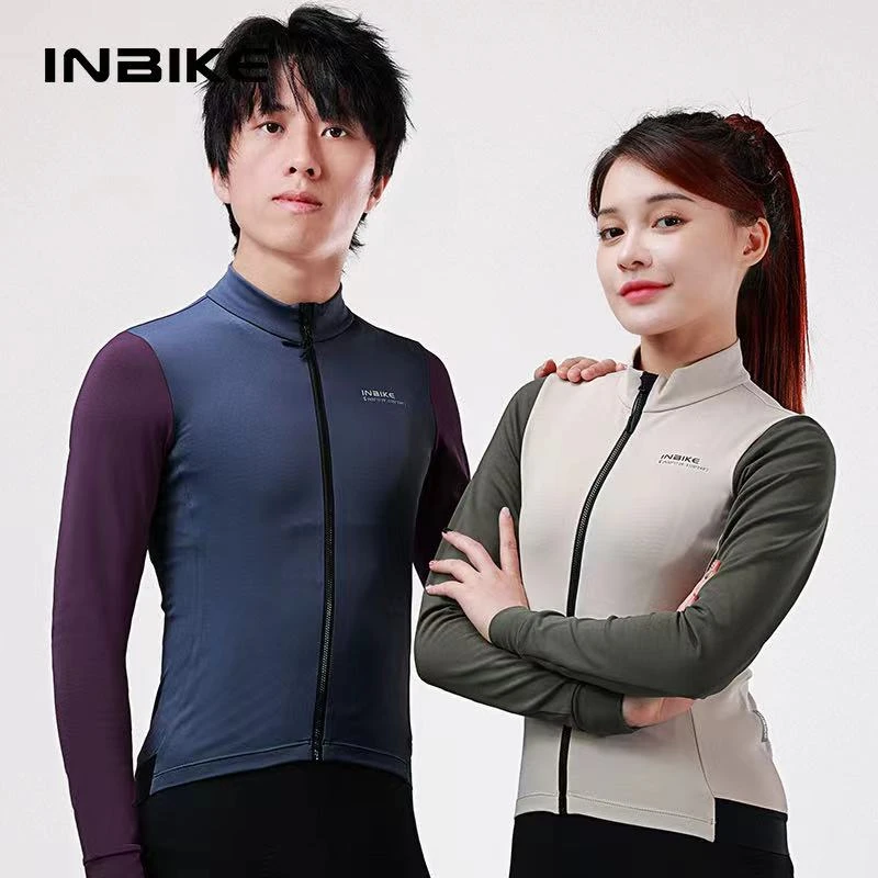 INBIKE云屿保暖抓绒骑行服男秋冬季防风长袖山地公路自行车上衣