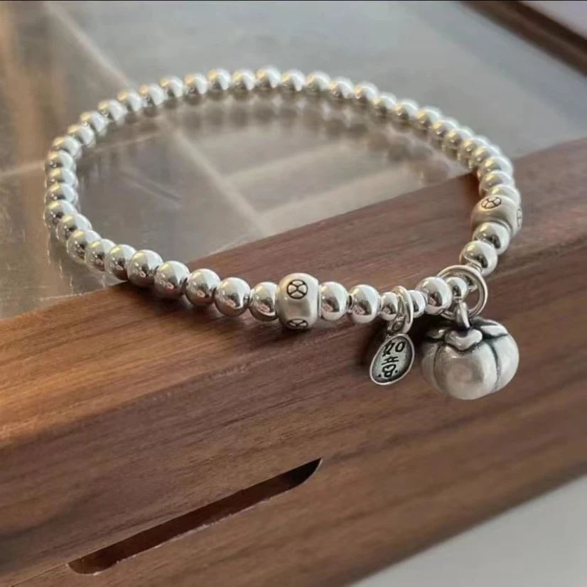 925银手链 「柿柿如意」韩国ins风本命年如意小众设计圆珠搭柿子