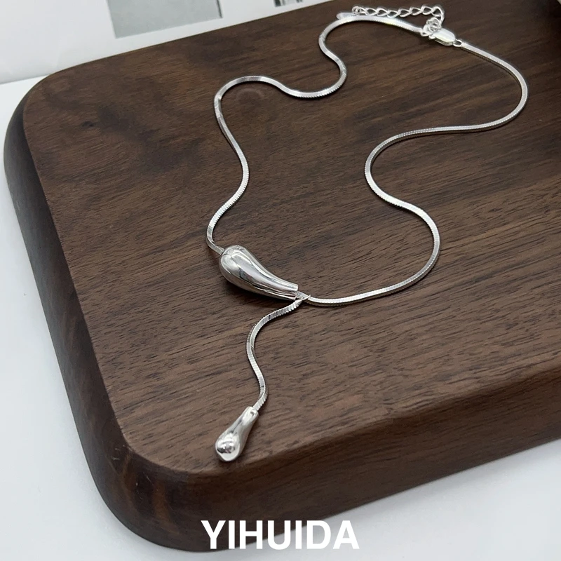 坠链均925银 S925银【几何茄子】项链女小众流苏设计2024年新款