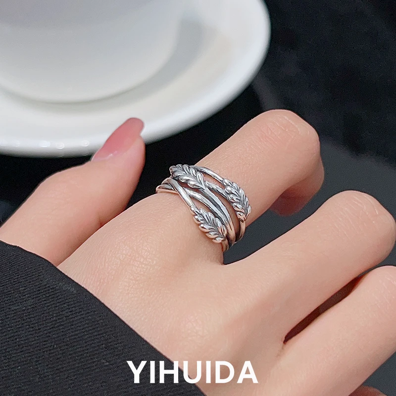 925银戒指 纯银多层【丰收麦穗戒指】女时尚精致小众设计2025年新款