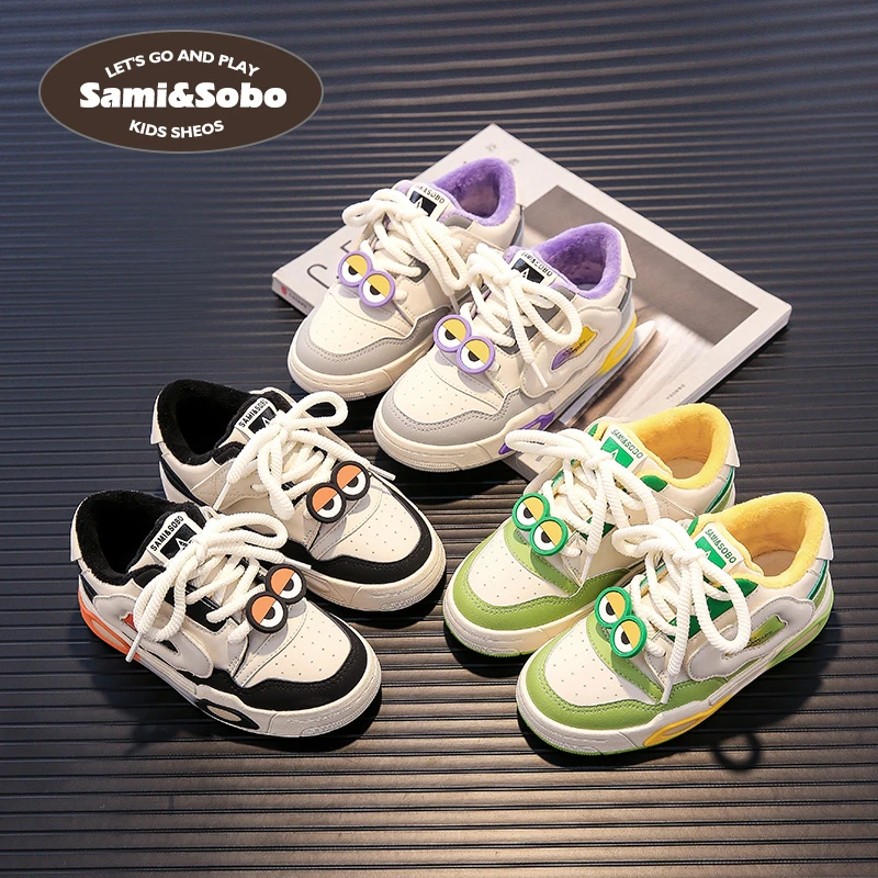 （悠悠童话专享）1997小美和小宝秋冬新款儿童棉鞋高帮软底二棉鞋