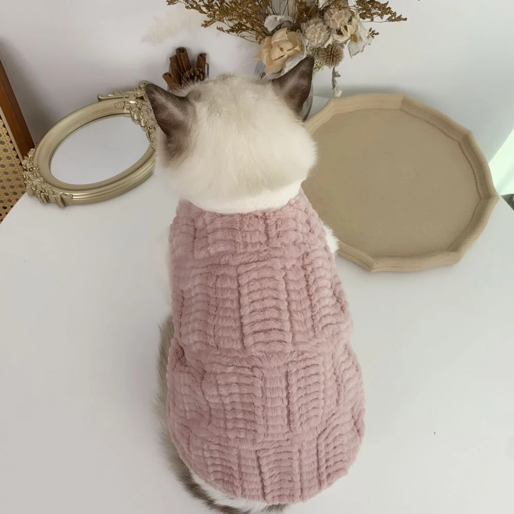 猫咪衣服保暖加绒马甲绒衣无毛猫德文猫宠物秋冬猫衣服防掉毛可爱