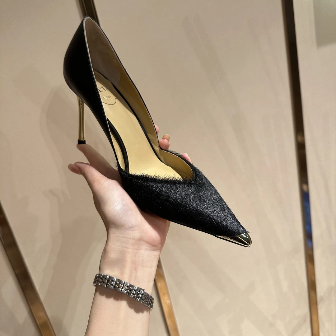 MIDITU/米蒂图 羊皮高跟鞋尖头2025年新款单鞋细跟浅口高跟鞋