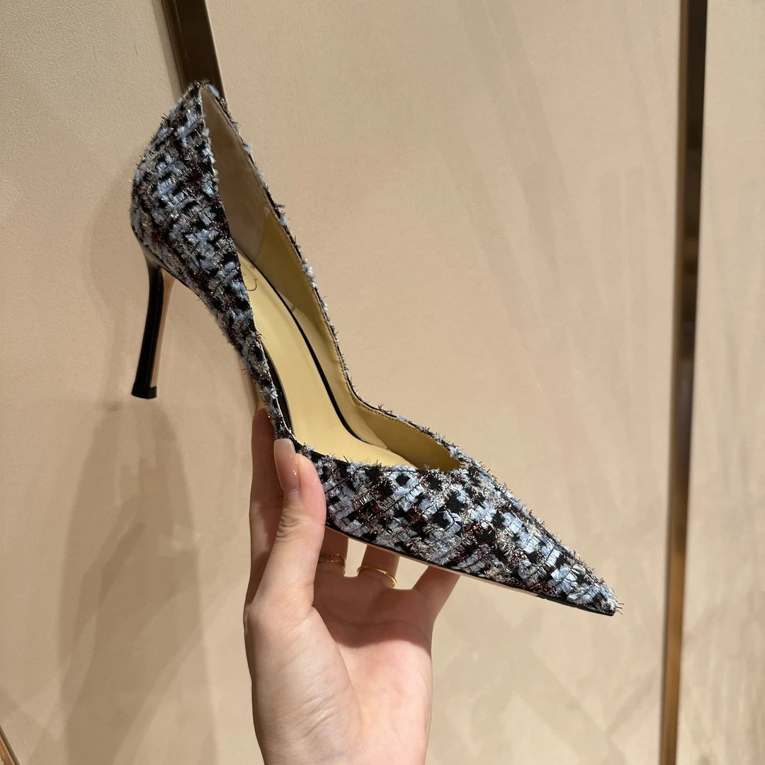 MIDITU/米蒂图 羊皮高跟鞋尖头2025年新款单鞋细跟浅口高跟鞋