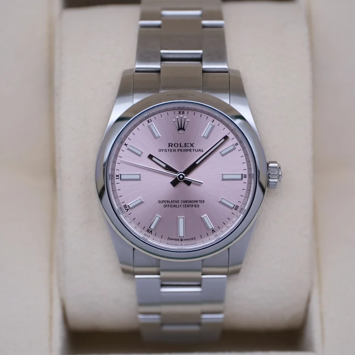 95新 Rolex/劳力士 女表蚝式恒动124200-0004 粉盘2023年全套34MM