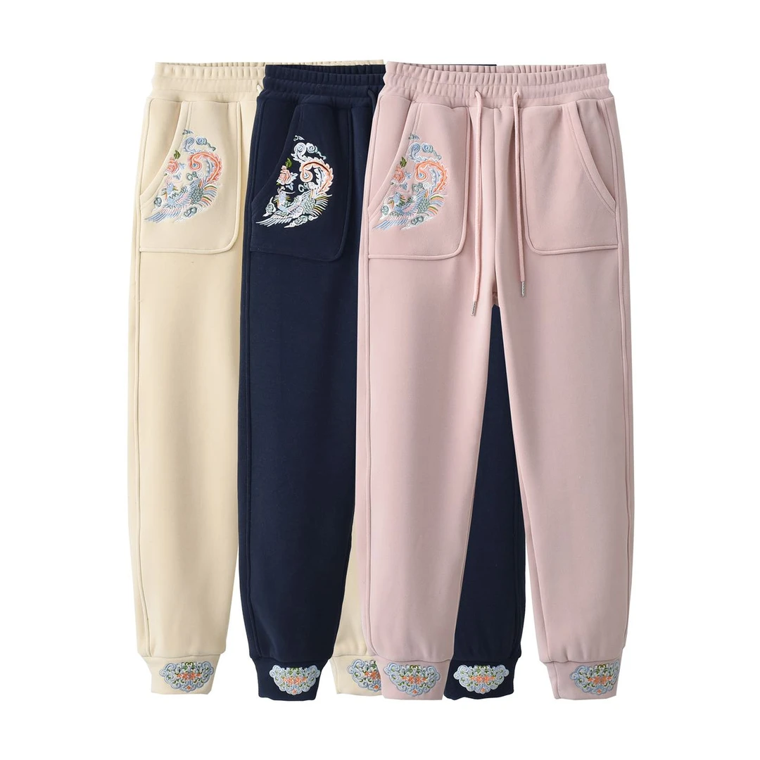 即墨卫裤女【国风暖阳】秋冬款奥粒绒恒温防风新中式防风哈伦裤8256