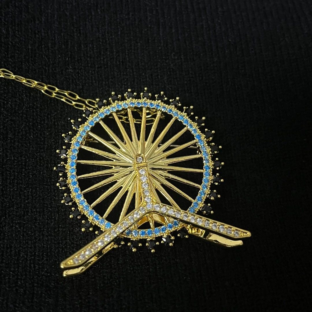 不来回！高货上新时尚饰品百搭摩天轮两用胸花领花网红重工轻奢